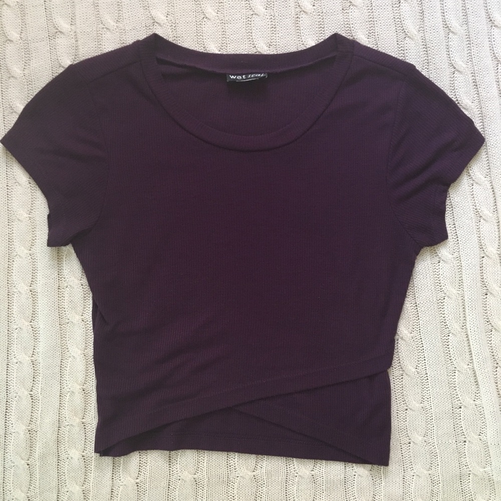 Purple cotton crop top